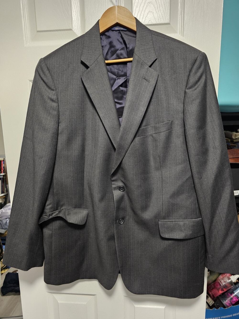 Brooks Brothers 1818 Madison Blazer Men's 46/41 Gray Wool Made in Italy